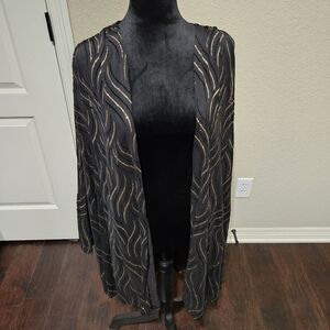 Avenue Women's Black and Gold Sheer Jacket